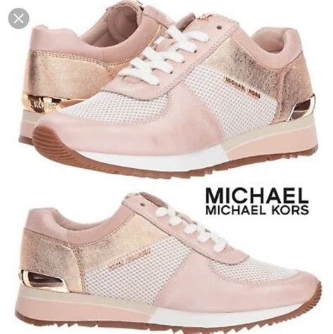 michael kors white and rose gold trainers|michael kors pink gold sneakers.